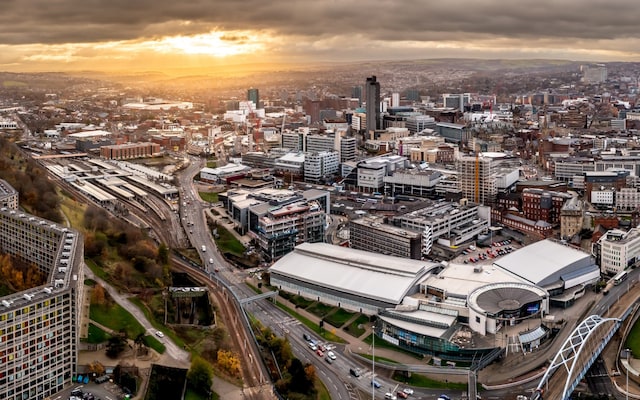 Aerial view of Sheffield